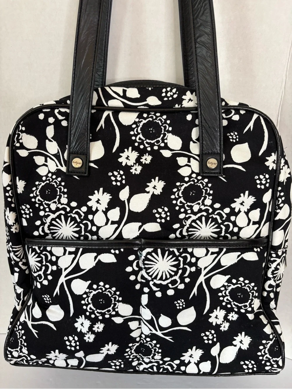 Thirty-One Black and White Floral Organizing Utility Tote